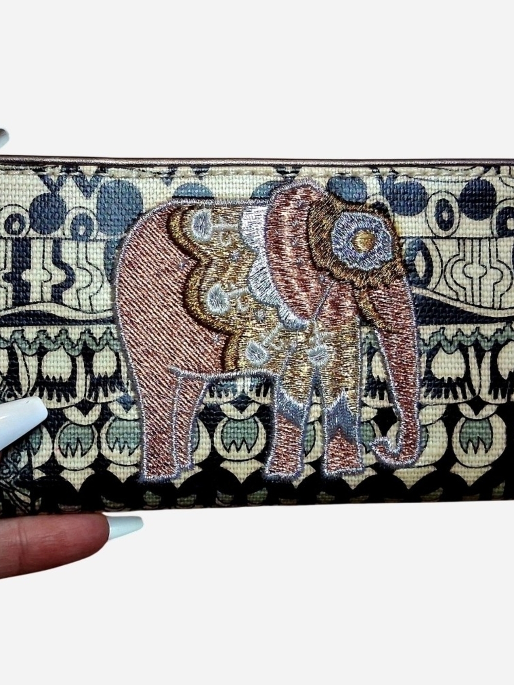 Sakroots Embroidered Elephant Wallet